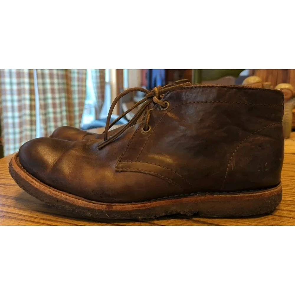 Men's Frye Lace Up Distressed Brown Leather Chukka Ankle Boots 8.5 D